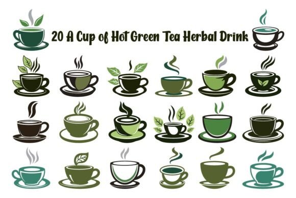 20 A Cup of Hot Green Tea Embroidery Design