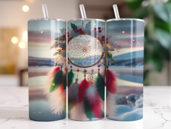 20oz Christmas Tumbler Wrap Dreamcatcher