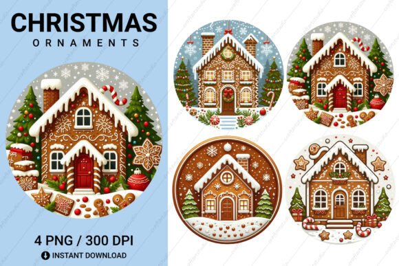 4 Christmas Gingerbread Home Ornaments Review