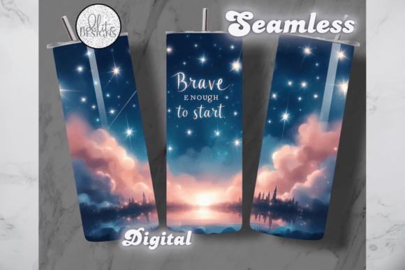 Brave Enough Stars Motivate Tumbler Wrap