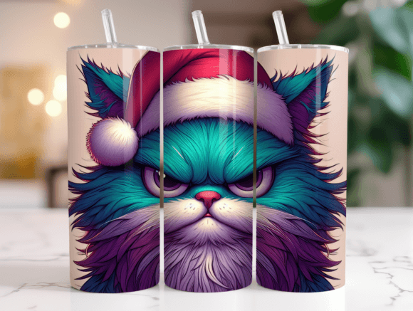 Christmas 20oz Tumbler Wrap Angry Cat Review