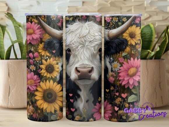 Highland Cow Floral 20oz Tumbler PNG Review