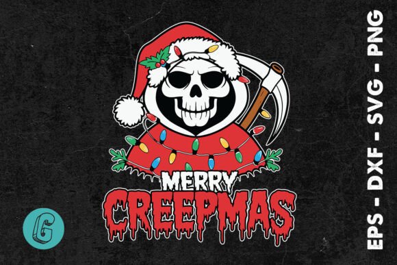 Merry Creepmas Christmas Skeleton SVG
