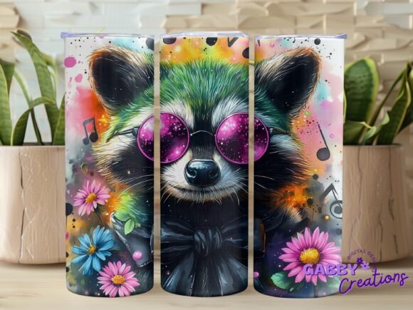 Musical Raccoon Tumbler Wrap Design Review