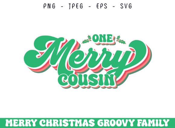 One Merry Cousin Christmas Groovy Design
